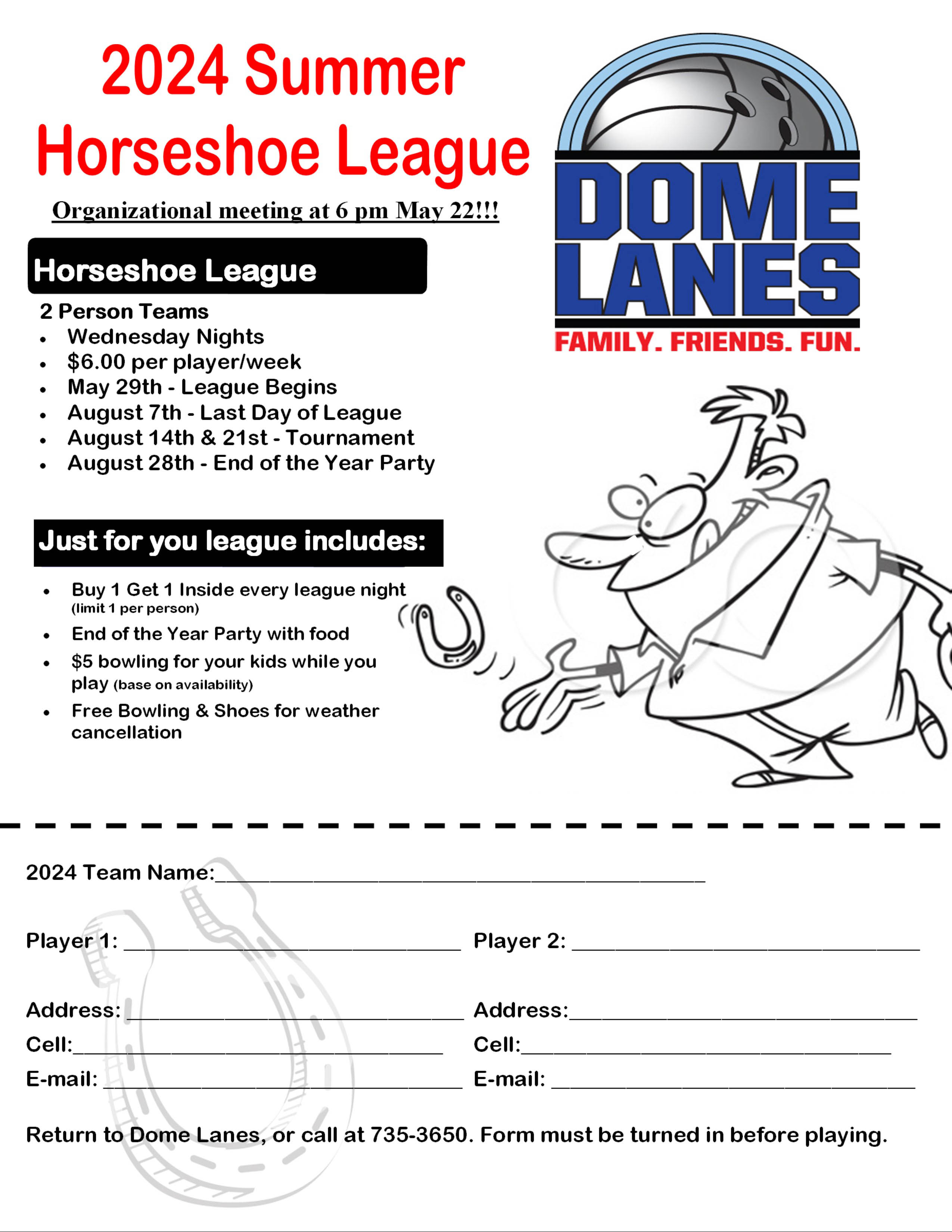 Horseshoe league flyer 2024