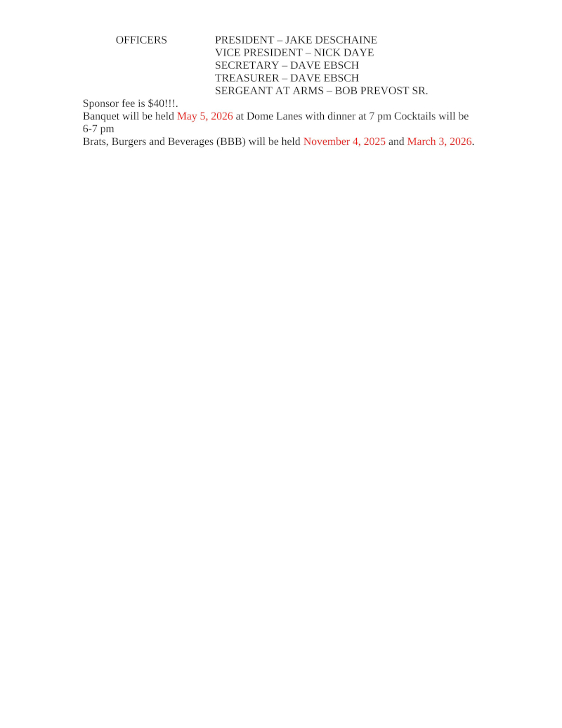 Tuesday Night Mens Rules 2024 2025